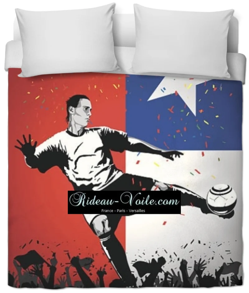 Tissu au mètre motif imprimé sport Foot ballon drapeau Football Chili rideau couette