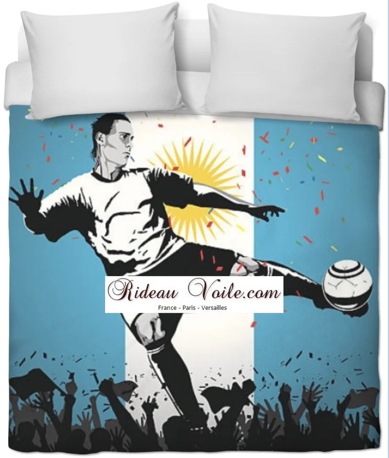 Tissu au mètre motif imprimé sport Foot ballon Football d'Argentine rideau couette
