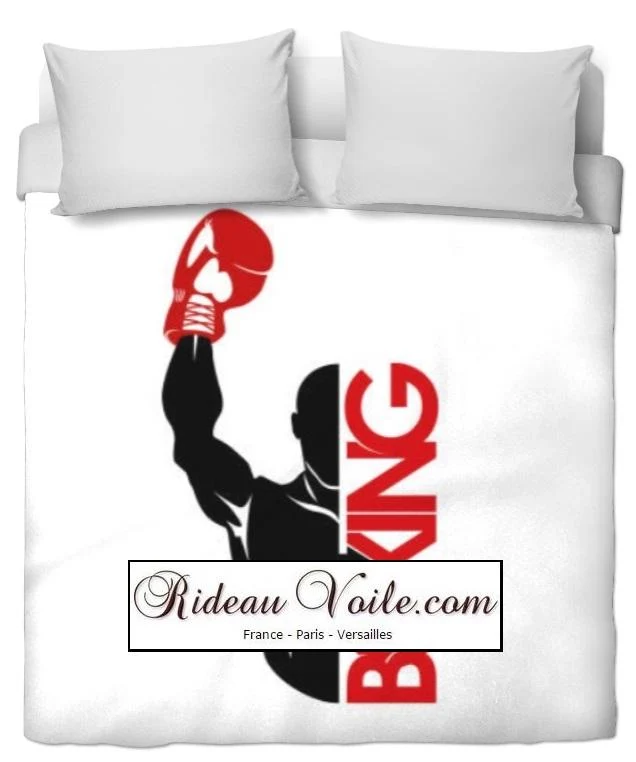 Tissu ameublement mètre motif body sport boxe poings boxeur rideau coussin BOXING