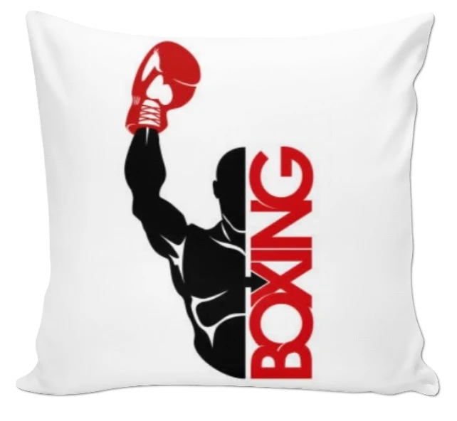 Tissu ameublement mètre motif body sport boxe poings boxeur rideau coussin BOXING