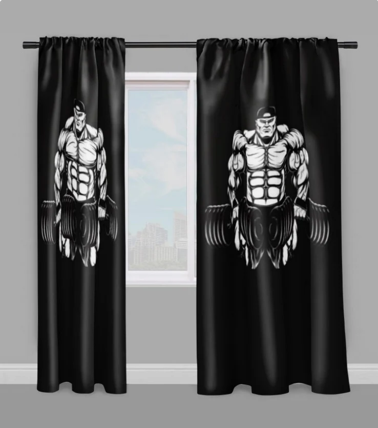 Motif tissu au mètre Full body altère sport bodybuiling fitness rideau coussin couette