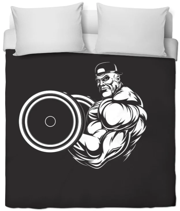 Motif tissu au mètre bodybuilder salle de sport bodybuiling fitness rideau coussin couette