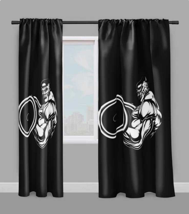 Motif tissu au mètre bodybuilder salle de sport bodybuiling fitness rideau coussin couette