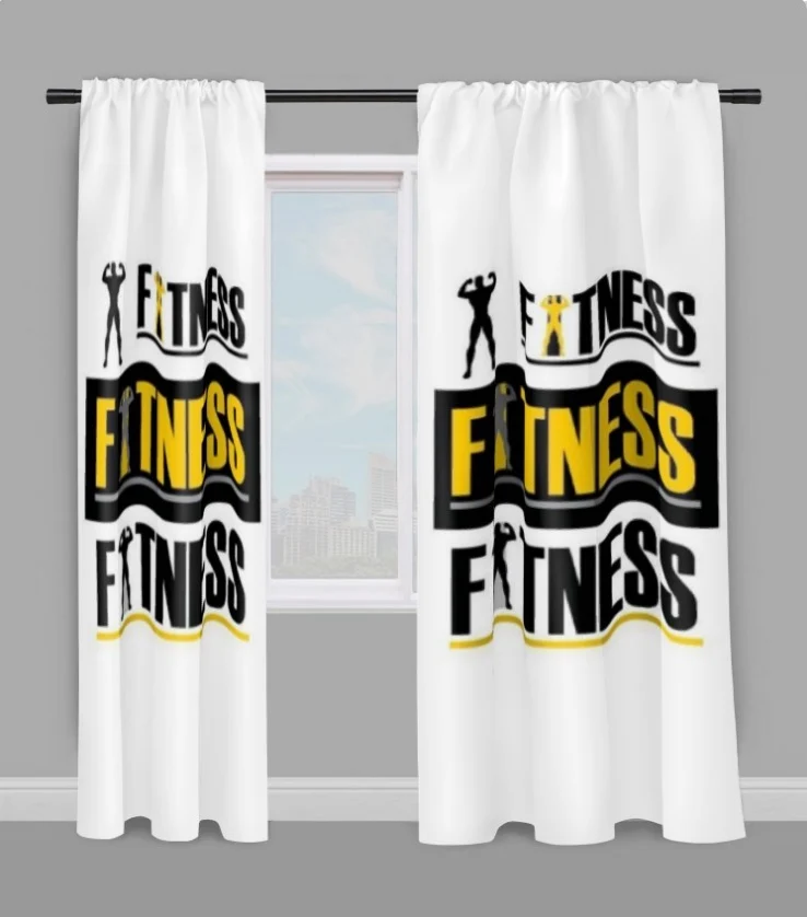 Motif tissu au mètre imprimé salle de sport musculation fitness rideau coussin couette