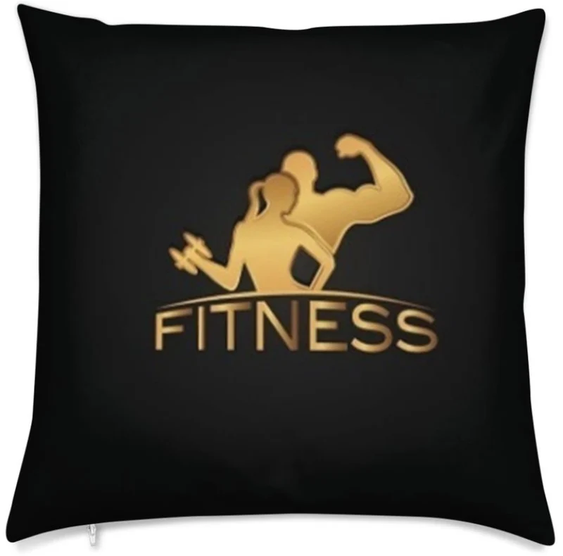 Motif sport musculation fitness rideau coussin couette tissu jaune au mètre or