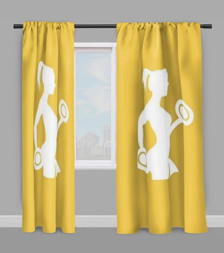 Motif salle sport musculation body fitness rideau coussin couette tissu jaune au mètre