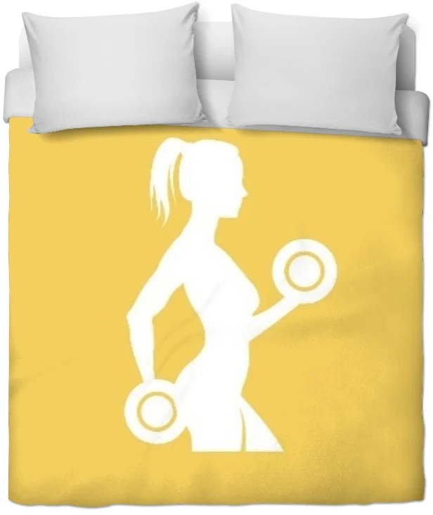Motif salle sport musculation body fitness rideau coussin couette tissu jaune au mètre