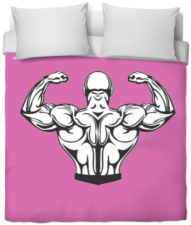 Motif sport musculation body fitness rideau coussin couette tissu au mètre fushia