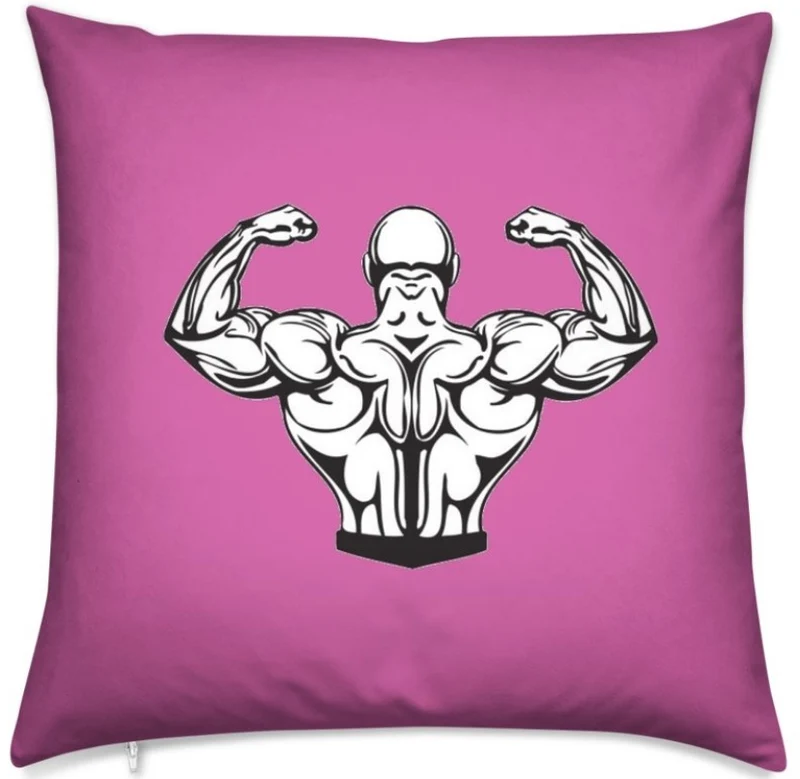 Motif sport musculation body fitness rideau coussin couette tissu au mètre fushia