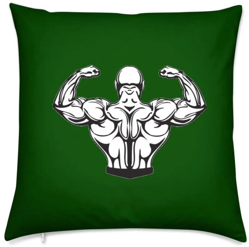 Motif sport rideau coussin couette tissu au mètre vert bodybuilder homme fitness