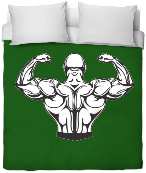 Motif sport rideau coussin couette tissu au mètre vert bodybuilder homme fitness