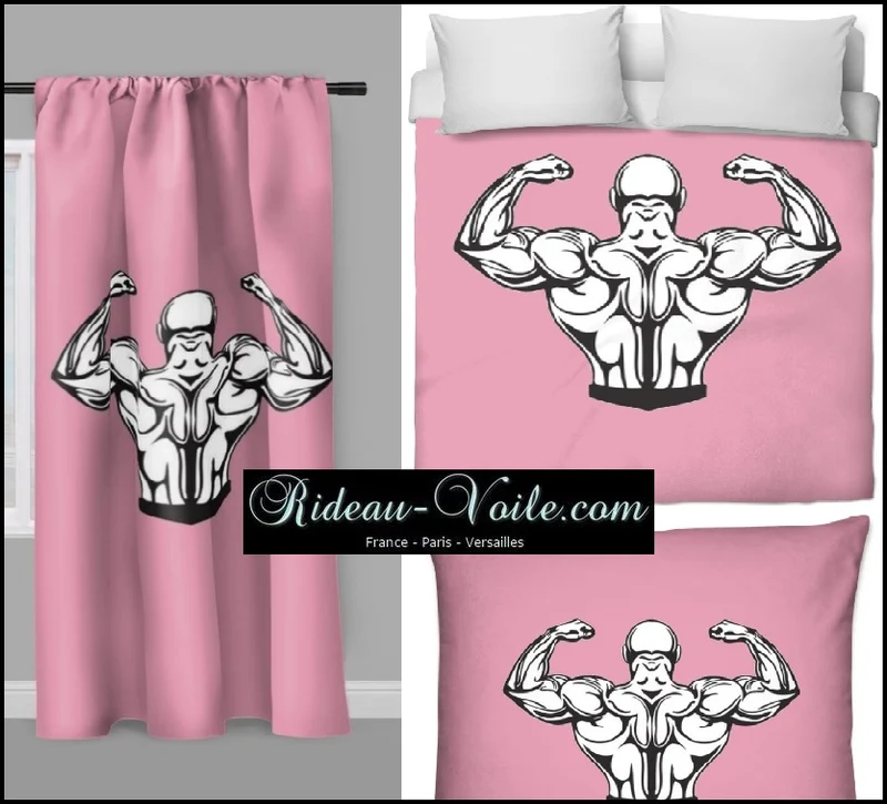 Sportif rideau coussin couette tissu au mètre vieux rose musculation dos full body