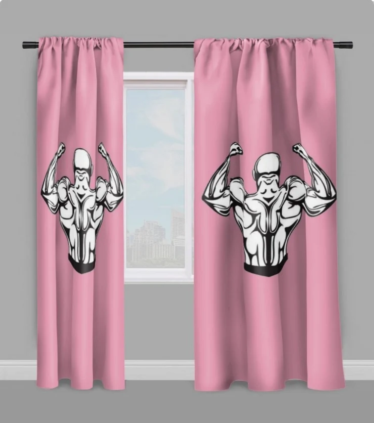 Sportif rideau coussin couette tissu au mètre vieux rose musculation dos full body