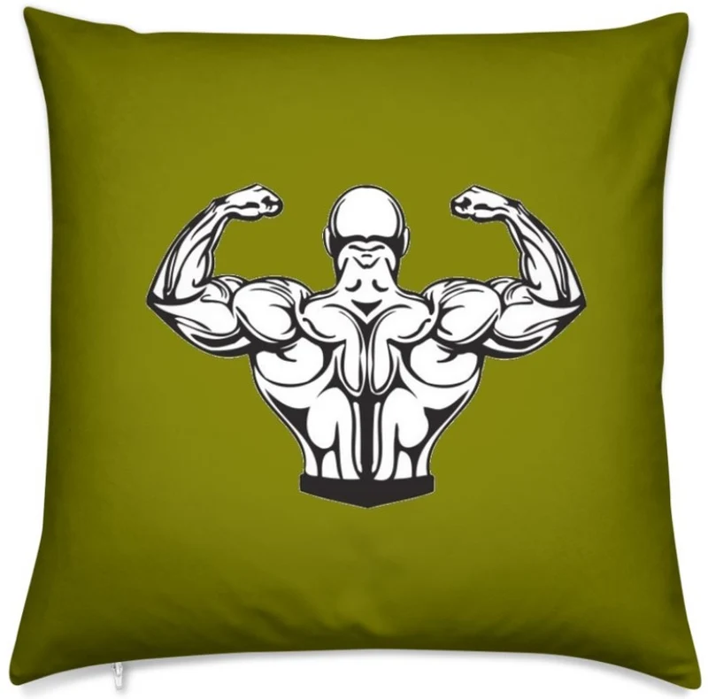 Motif vert sportif rideau coussin couette design musculation dos bodybuilding