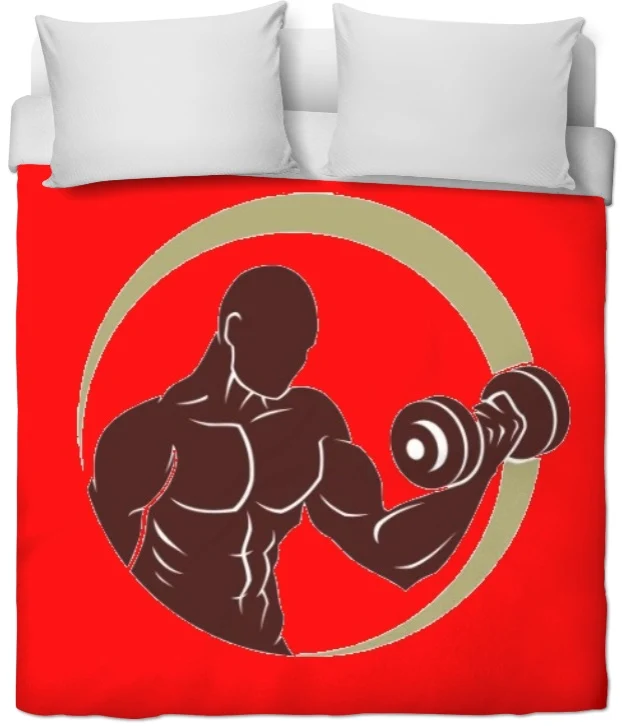 Sport rideau coussin couette motif Fitness musculation full body tissu rouge au mètre
