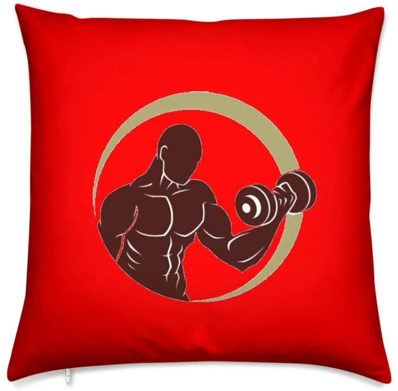 Sport rideau coussin couette motif Fitness musculation full body tissu rouge au mètre