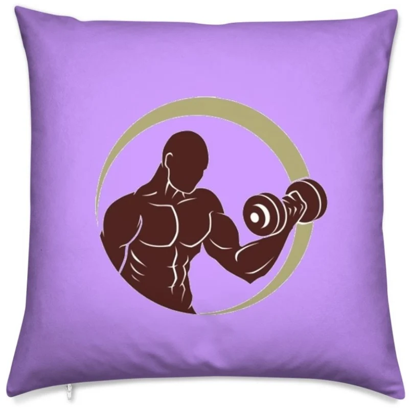 Sport rideau coussin couette motif Fitness musculation full body tissu violet au mètre