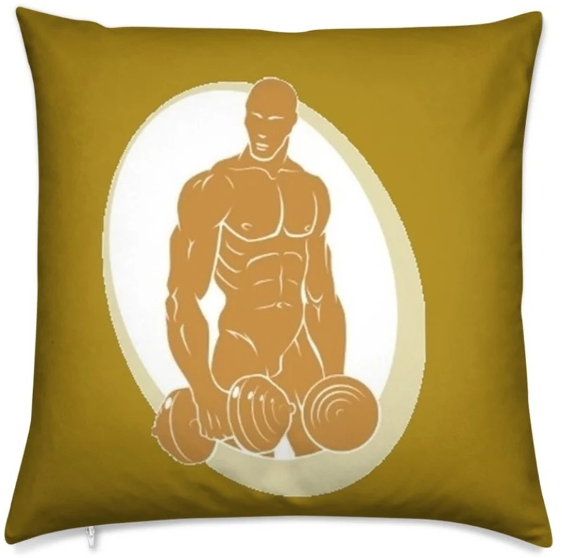 Motif sport rideau coussin couette Fitness musculation bodybuilder tissu vert