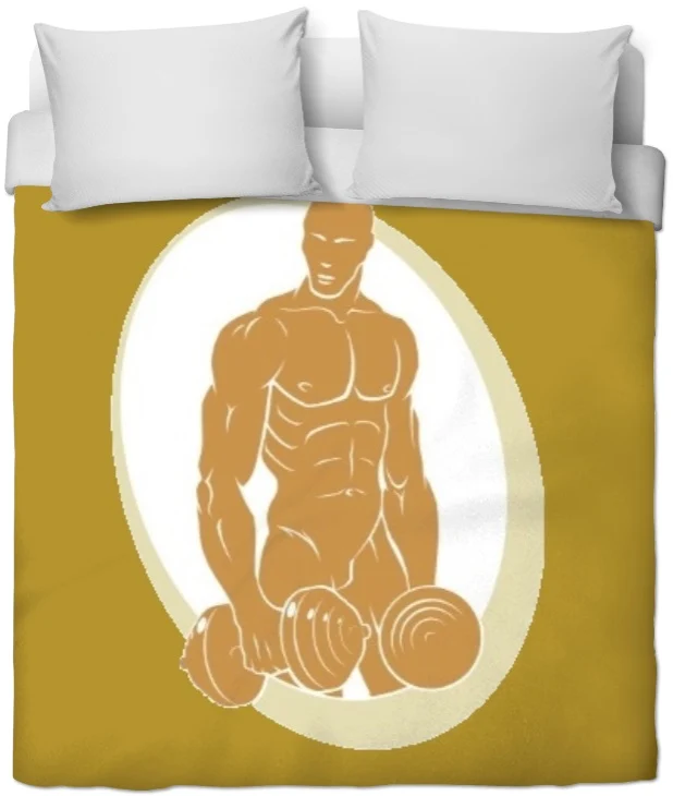 Motif sport rideau coussin couette Fitness musculation bodybuilder tissu vert