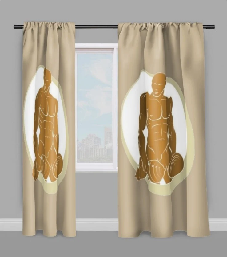 Tissu au mètre beige sport rideau coussin couette jeune musculation bodybuilder
