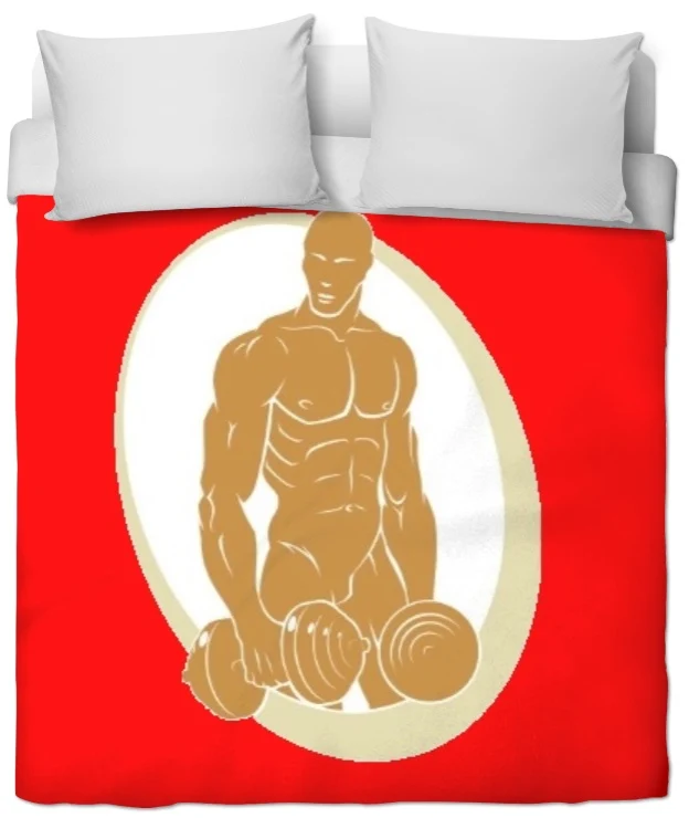 Tissu au mètre vert sport rideau rouge coussin couette musculation bodybuilder