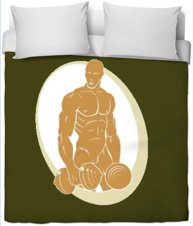 Tissu au mètre vert sport rideau orange coussin couette musculation bodybuilder