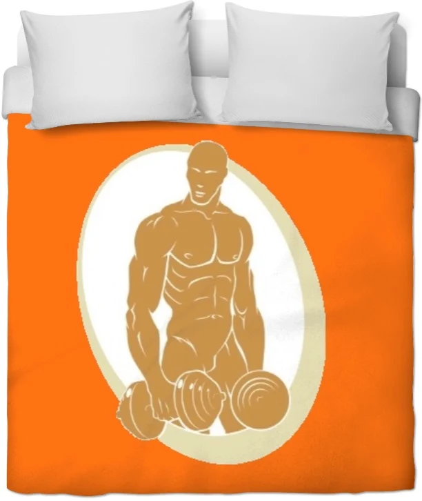 Tissu au mètre sport rideau orange coussin couette musculation homme bodybuilder