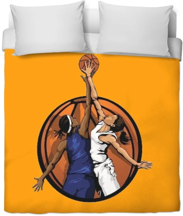 Tissu au mètre motif Basketball ballon joueur joueuse sport rideau coussin couette orange