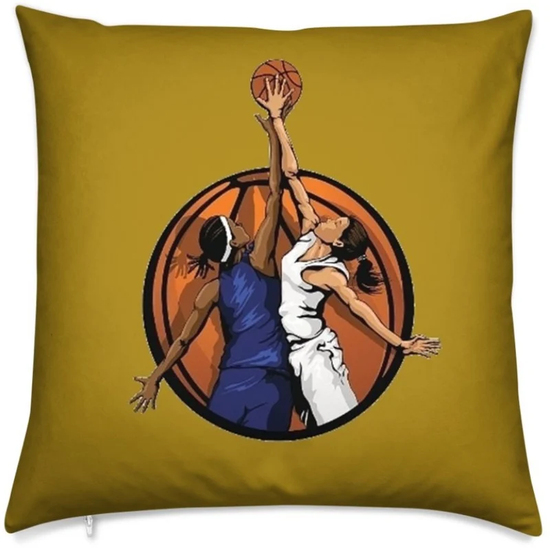 Tissu au mètre vert motif Basketball ballon joueur joueuse sport rideau coussin couette