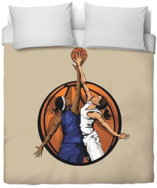 Tissu au mètre sport motif beige basketball ballon joueur joueuse rideau coussin couette