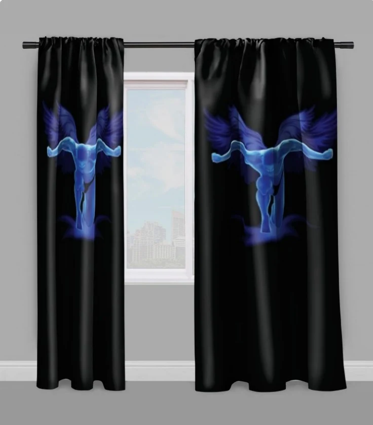 Tissu au mètre sport motif muscle homme Bodybuilder Ange bleu