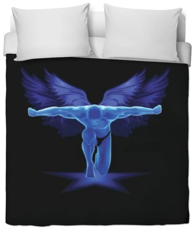 Tissu au mètre sport motif muscle homme Bodybuilder Ange bleu