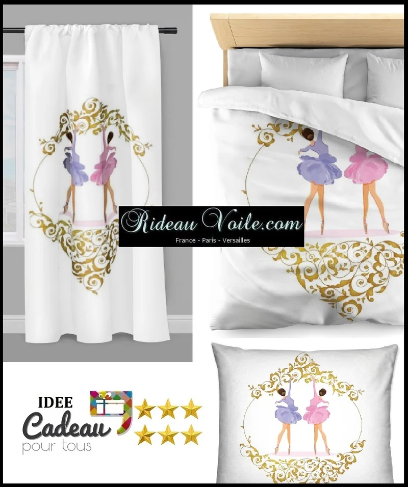 Tissu style Baroque Or rideau danseuse Parapluie de Cherbourg Fabric floral ballerina