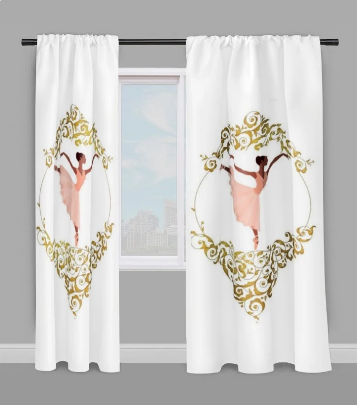 Tissu imprimé fleuri Baroque danseuse étoile afro Fabric floral ballerina pattern curtain