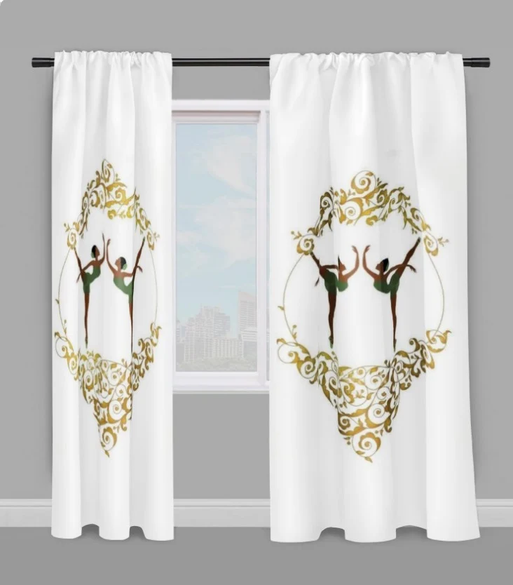 Tissu Baroque au mètre rideau motif DANSEUSES BALLET NOIRES Afro dancer USA