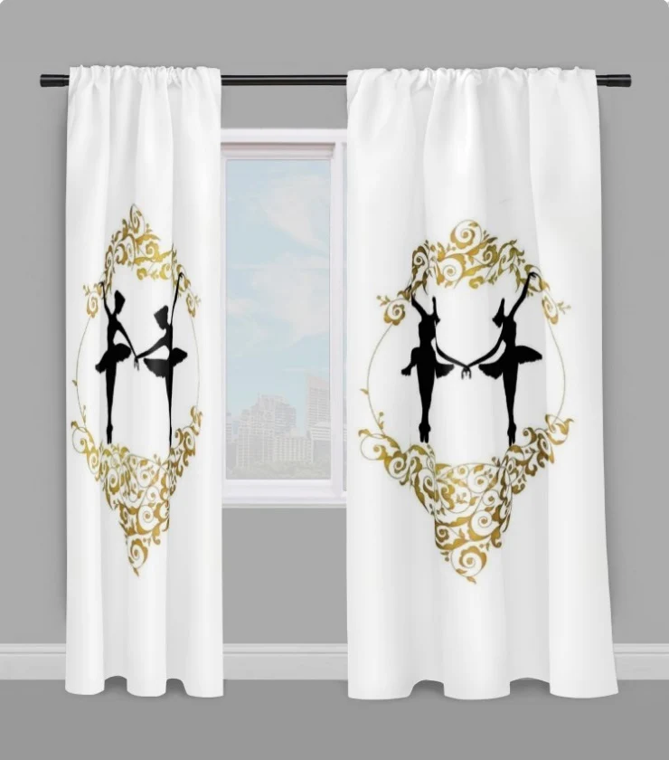 Tissu au mètre fleur rideau motif Baroque danseuse couette ballerina pattern curtain