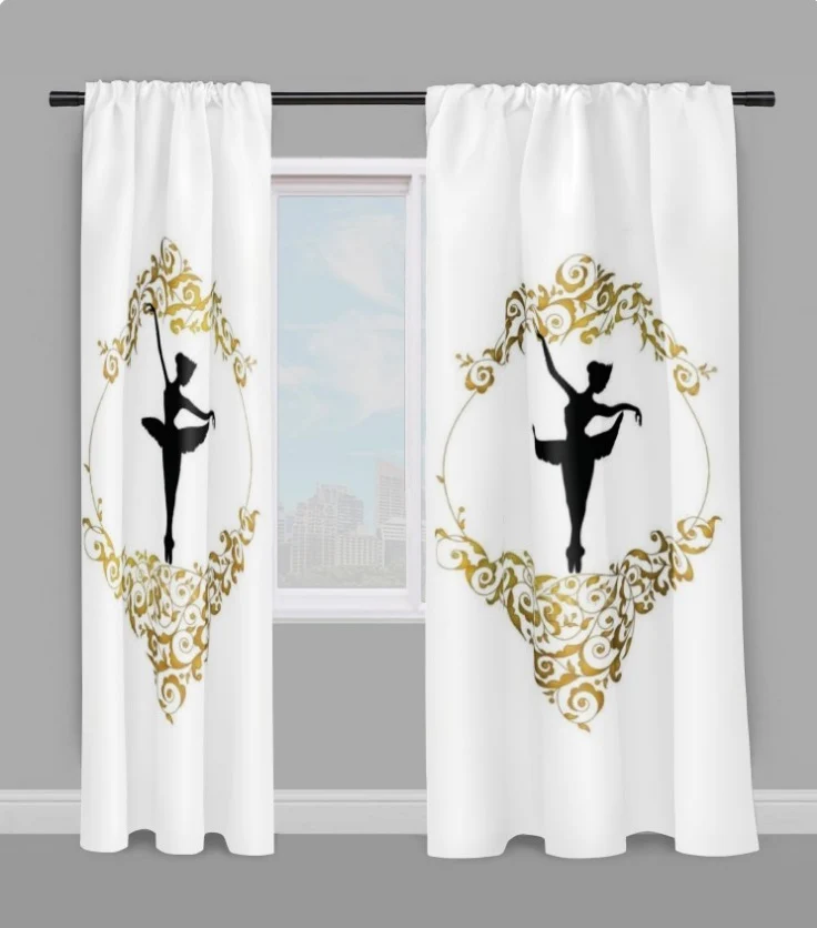 Tissu au mètre fleuri rideau motif silhouette danseuse étoile couette Baroque fleurs