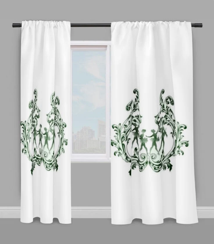 Tissu au mètre rideau motif danseuse étoile couette imprimé Baroque fleur vert