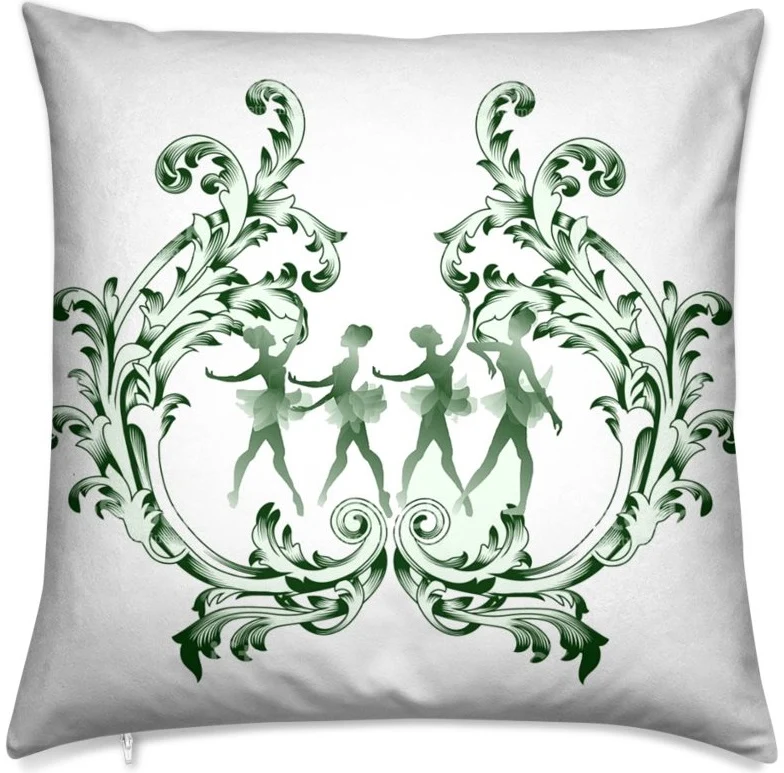 Tissu au mètre rideau motif danseuse étoile couette imprimé Baroque fleur vert