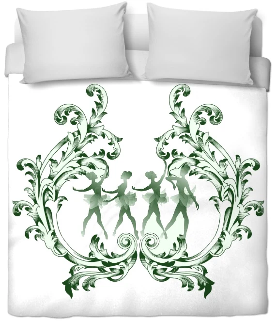 Tissu au mètre rideau motif danseuse étoile couette imprimé Baroque fleur vert