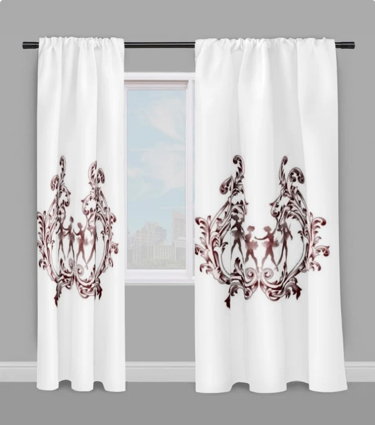 Tissu au mètre rideau motif danseuse étoile voilage Baroque Ballerina tessuto tenda