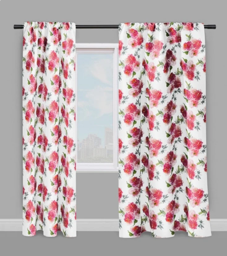 Tissu floral ameublement au mètre motif fleurs rideau couette fleuri voilage tapisserie