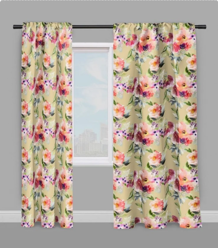 Tapisserie tissus floral ameublement au mètre fleurs rideau occultant voilage couette