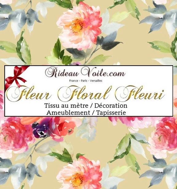 Tapisserie tissus floral ameublement au mètre fleurs rideau occultant voilage couette
