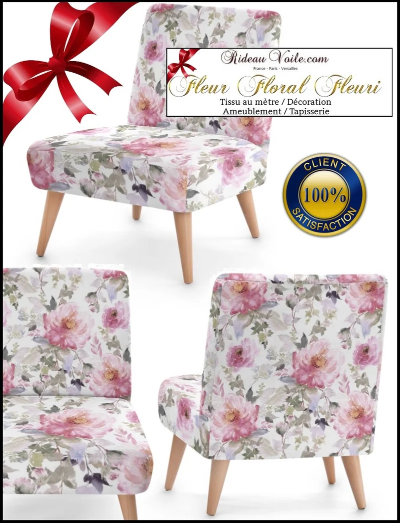 Rideauvoile tissus motif fleuris ameublement au mètre fleurs rideau couette voilage