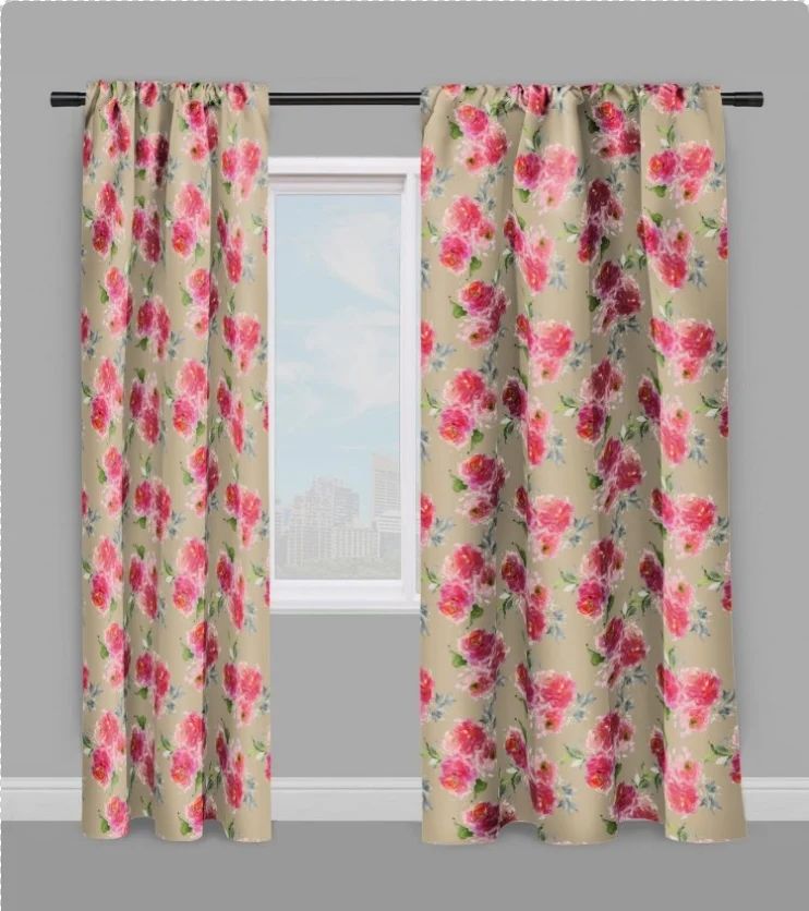 Boutique tissus imprimé fleuris ameublement au mètre fleurs rideau voilage jacquard