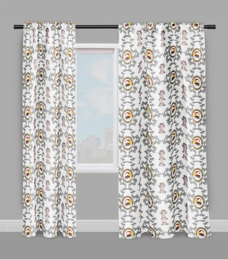 Boutique déco tissu bébé enfant motif ourson Teddy ours au mètre rideau chambre