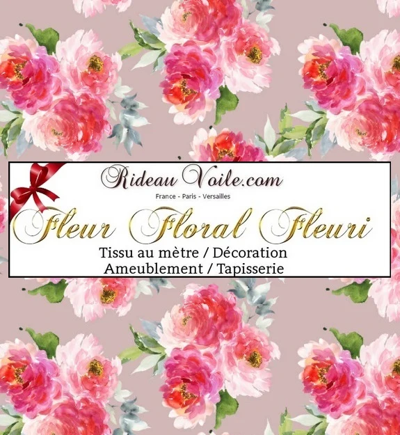 Tissus rideau voilage fleuris ameublement mètre motifs tapisserie fleurs sièges fauteuil