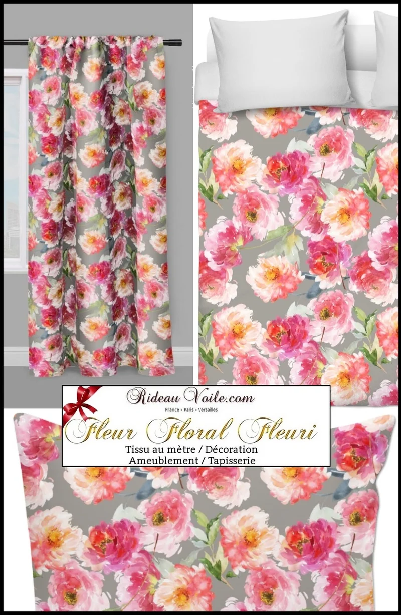 Boutique tissus fleuris ameublement au mètre tapisserie imprimés fleurs occultant