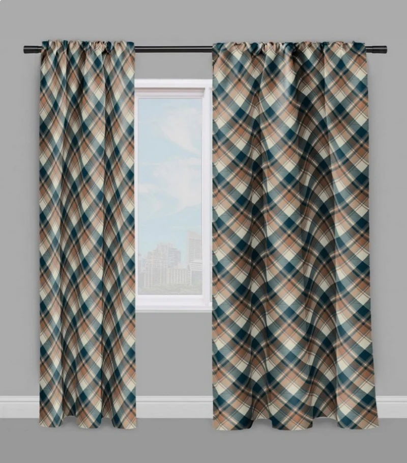 Rideau plaid carreaux écossais tissu drap de Laine tartan ameublement mètre